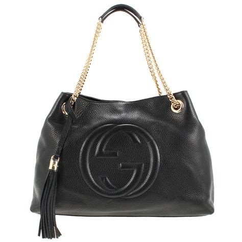 gucci tas zwart groot|gucci leather handbags.